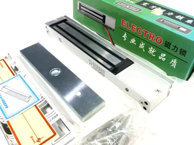 571334 | Surface Mount Electromagnetic Door Lock w/ LEDs, Hardware & Plate 12V - New – Open box