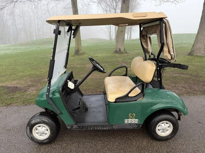 (1) 2017 E-Z-Go golf cart with a Kawasaki gas engine, model 625111G01, includes canopy, ball cover, ...