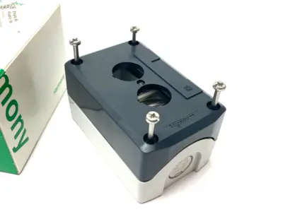 USED SCHNEIDER ELECTRIC HARMONY CONTROL BOX ENCLOSURE 2-HOLE