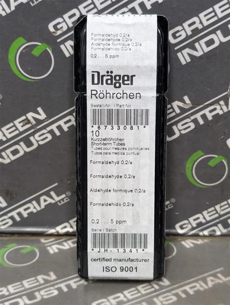 Dräger 6733081 Formaldehyde 0.2/a Glass Detector Tube Set New NIB
