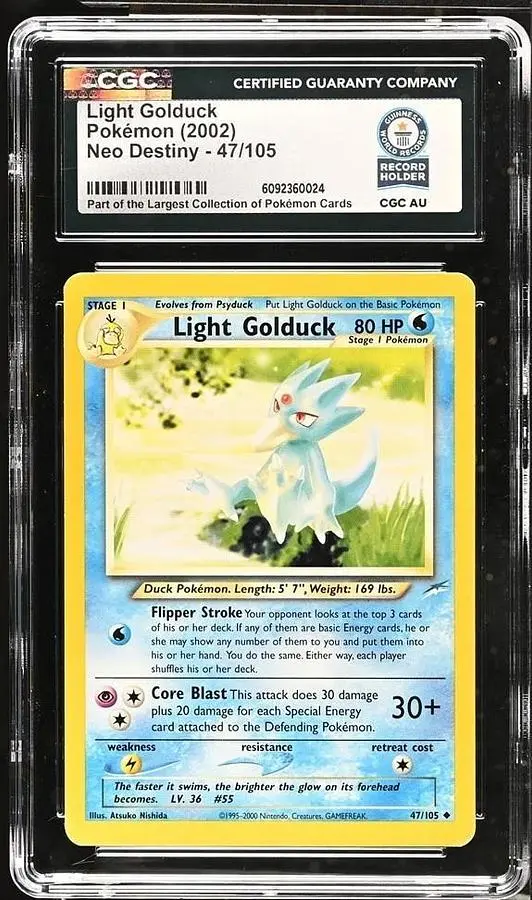 Light Golduck Pokémon 2002 English Neo Destiny  47/105 CGC WORLD RECORD 1/1