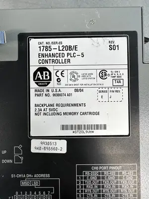Allen Bradley 1785-L20B /E Rev J S01 Enhanced Plc-5 Controller (BIN-1.2.3)
