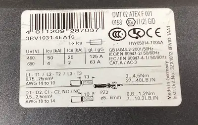 USED Siemens 3RV1031-4EA10 Circuit Breaker w/2 Accessory Modules