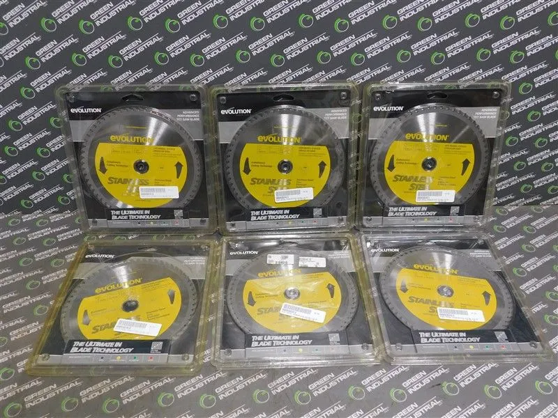 Lot of 6 Evolution 230BLADESSN Stainless Steel TCT Saw Blades 9" Dia 1" Bore New