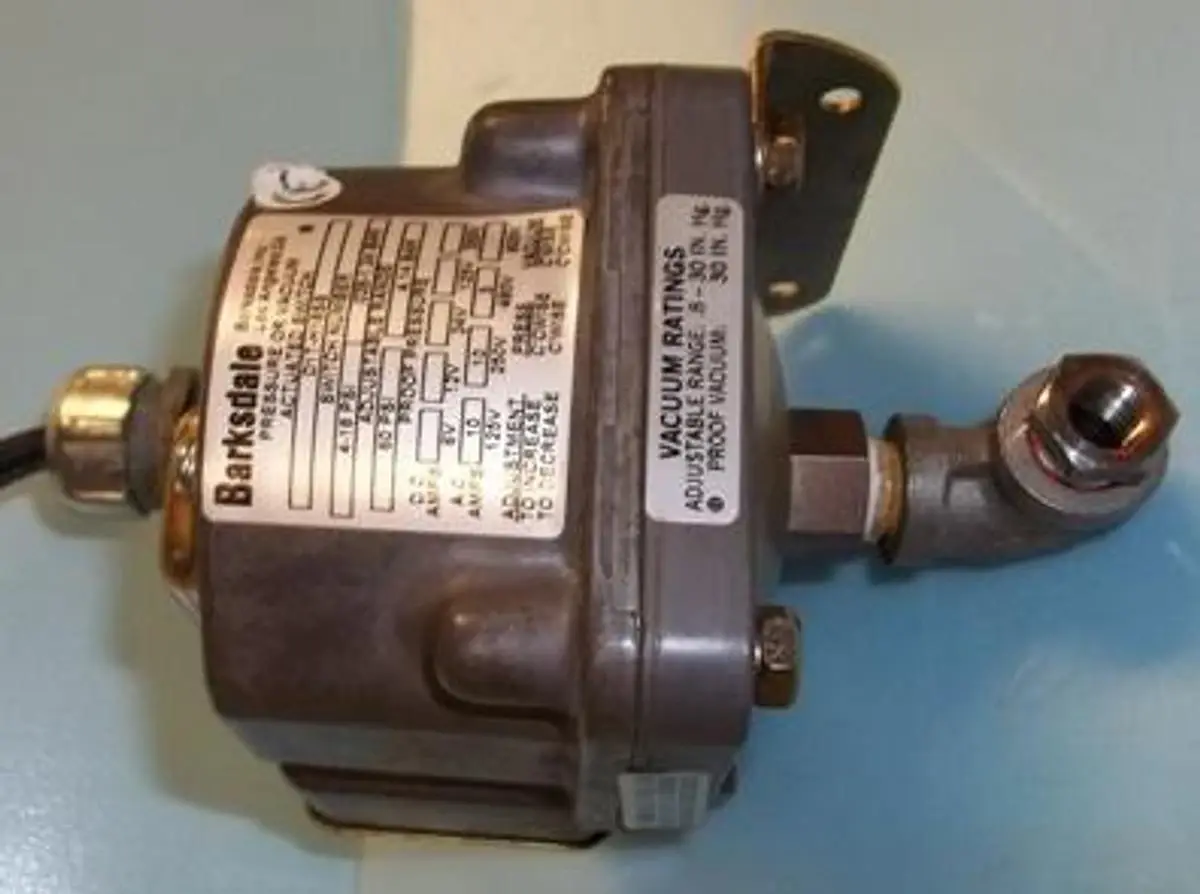 QTY. 1. BARKSDALE INC. PRESSURE OR VACUUM ACTUATED...