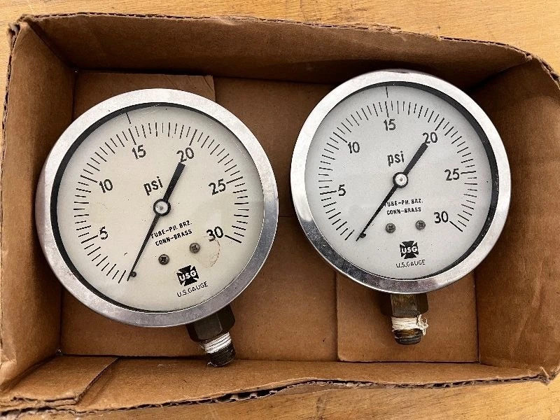 Pair of USG 30 PSI Pressure Gauges