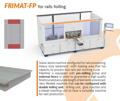 Friulmac Frimat-FP-3WS Foiling Machine for Profile Wrapped Rails