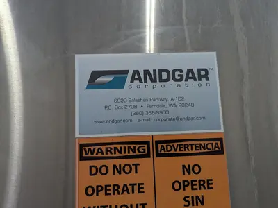 Andgar Tray Washer with Infeed & Outfeed Conveyors