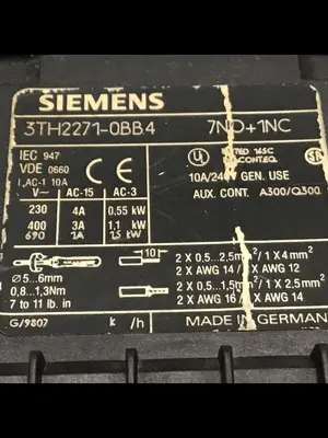 USED SIEMENS 3TH2271-0BB4