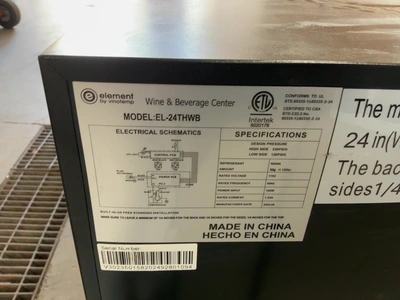 Used VINOTEMP EL-24THWB Bottle Coolers Michigan US | Miedema Asset Management Group #1761143