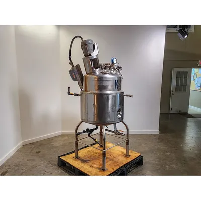 Used Alloy Fab Inc Stainless Steel Jacketed Kettle Mix Tank 36 Gallon