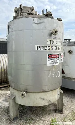 Used Imperial Steel 550 Gallon Reactor – 304 Stainless Steel, 68 PSI