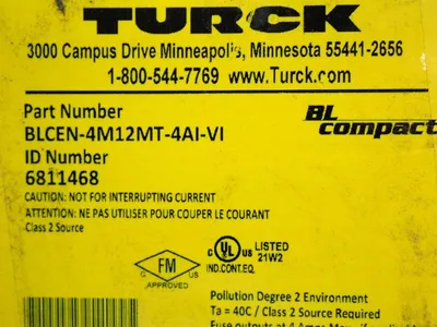 New | in-Stock TURCK BLCEN4M12MT4AIVI PLC Input & Output Ohio US | HGR 24 #801949