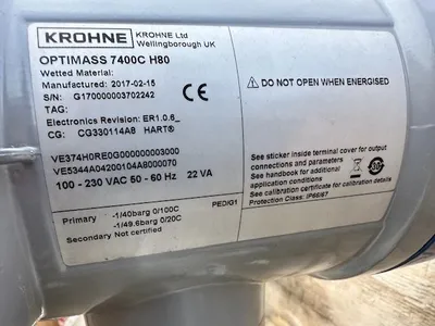 USED 2017 Krohne OPTIMASS 7400