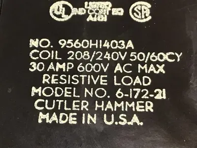 USED CUTLER HAMMER 9560H1403A