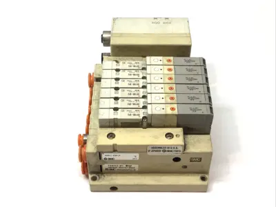 Used SMC Pneumatic Manifold w/ SV1100-5FU Solenoid Valves Solenoid Valves Michigan US | Maverick Industrial Sales #1395614
