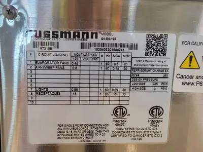 NEW 2019 HUSSMANN Q1-DS-12R