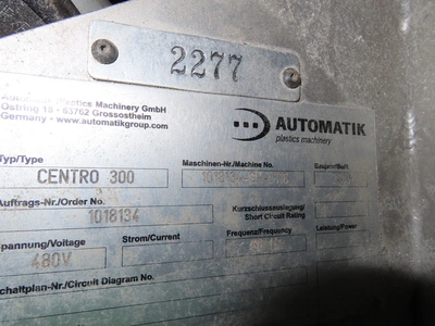 Automatik/Gala Underwater Pelletizing System  up to 22,000 lbs.hour – New 2010