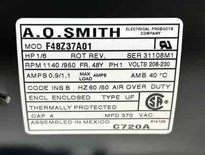 New | in-Stock AO SMITH F48Z37A01 Industrial Controls Ohio US | Surplus Asset Holdings #1243047
