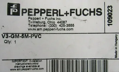 NEW LOT OF 2 PEPPERL+FUCHS V3-GM-5M-PVC CORDSET V3GM5MPVC