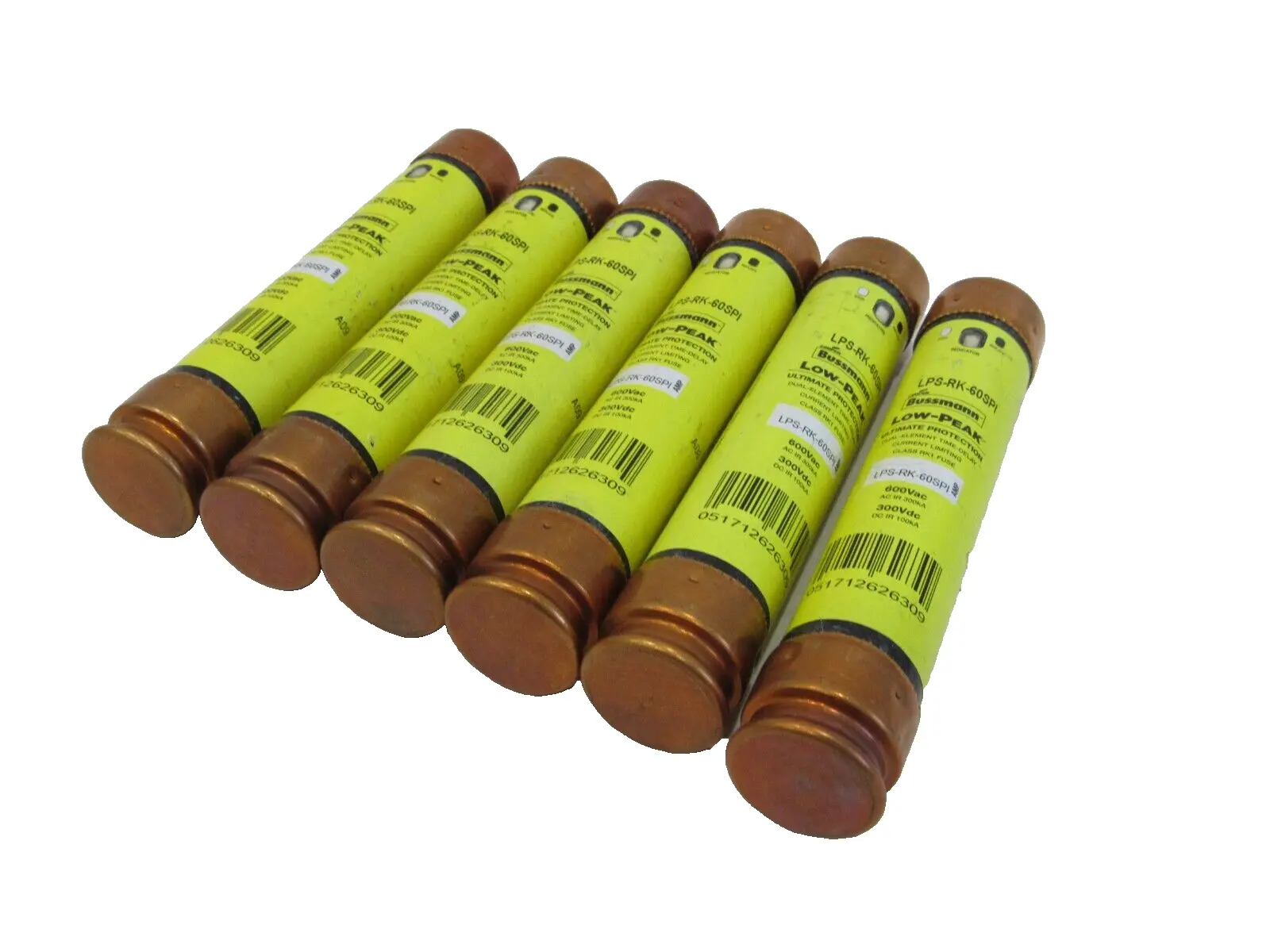 NEW BUSSMANN LPS-RK-60SPI FUSES LPSRK60SPI LOT OF 6