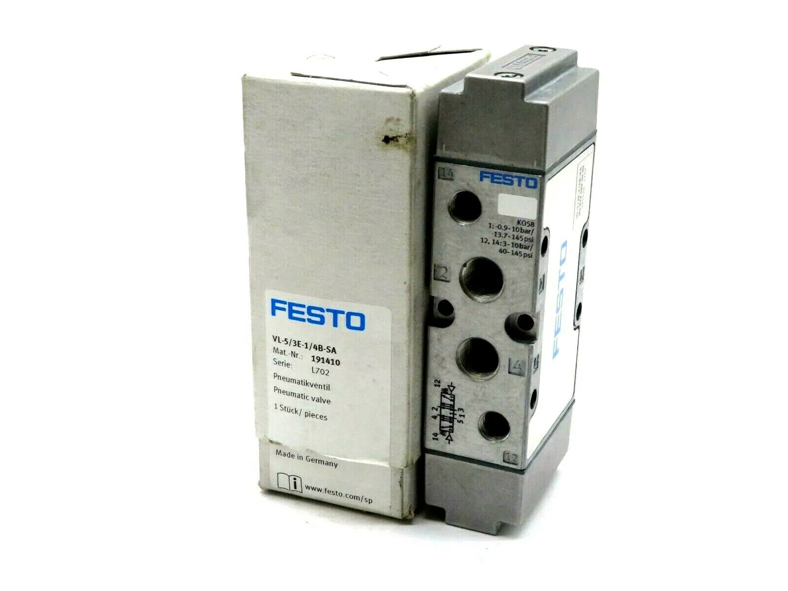 NEW FESTO VL-5/3E-1/4B-SA PNEUMATIC VALVE VL53E14BSA