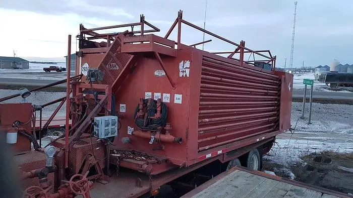 Used 28 M3 (180 BBL) SKID MOUNTED 2 COMPARTMENT MUD TANK Water Tanks Saskatchewan CA | Chad Equipment #466879
