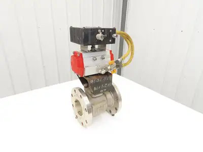 FlowTek 4-150 4" Stainless Ball Valve & Pneumatic Actuator Assembly DAB092
