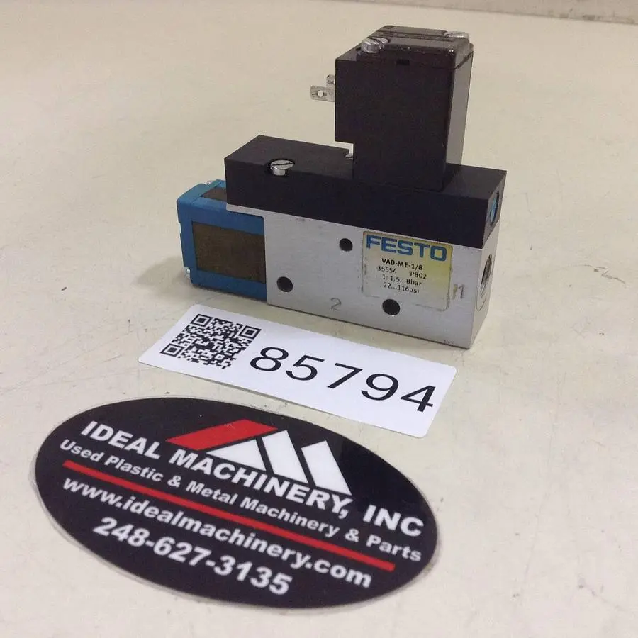 Used FESTO VAD-ME-1/8 Valves/Fittings Michigan US | Ideal Machinery #1311299
