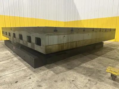 96" X 120" GIDDINGS & LEWIS T SLOT POWERED AIR LIFT ROTARY TABLE: STOCK #22066