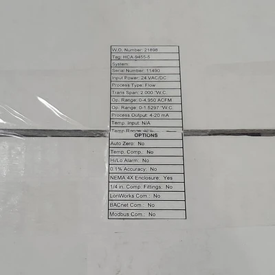 NEW Paragon Controls Inc. HCA-9455-5