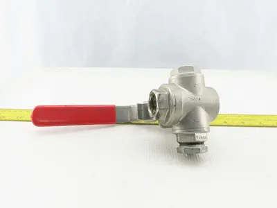 Unico 3-Way 1000 WOG 3/4" NPT CF8M Stainless Steel Ball Valve