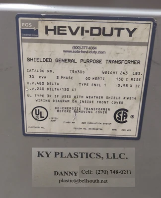 🔥TESTED EGS Hevi-Duty Transformer T5H30S 3Ph 30KVA 480V 60Hz General Purpose