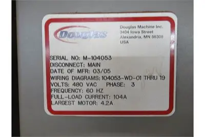 Douglas tray over wrapper / shrink tunnel with controls, servos