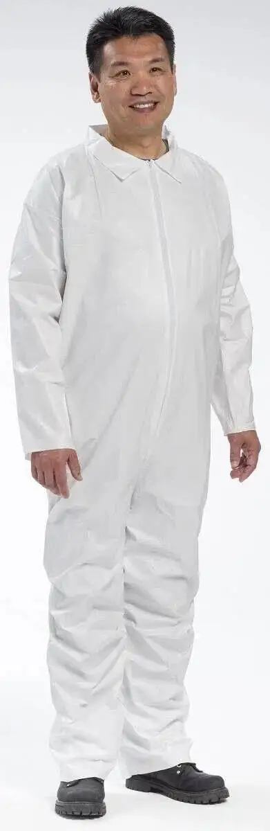 WestChester White Disposable Coverall Microporous Zip Front Collar 3XL