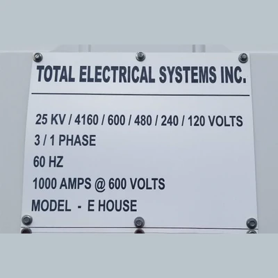 Total Electrical Systems Inc. 4160/600 Volt Substation