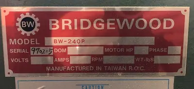 USED BRIDGEWOOD BW-240P, 24" PLANER
