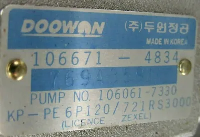NEW DAEWOO 106671-4834 INJECTION PUMP 999965.11101-7240 105489-4341 106061-7330
