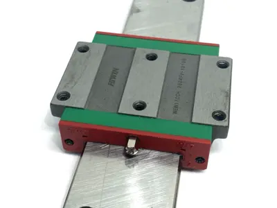 USED HIWIN LINEAR GUIDEWAY BLOCK AND RAIL, 1-BLOCK, 150MM RAIL