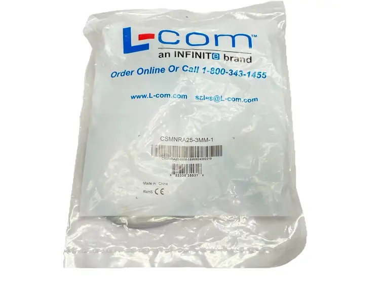 New | in-Stock L-COM MOLDED D-SUB CABLE DB25 MALE RIGHT ANGLE EXIT 3 MALE 1FT Cable & Wire | Maverick Industrial Sales #1100213