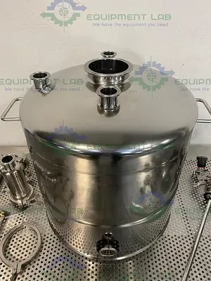 USED ALLOY PRODUCTS 45 LITER STAINLESS STEEL REACTOR 50 PSI W/ BOTTOM DRAIN & VALVES