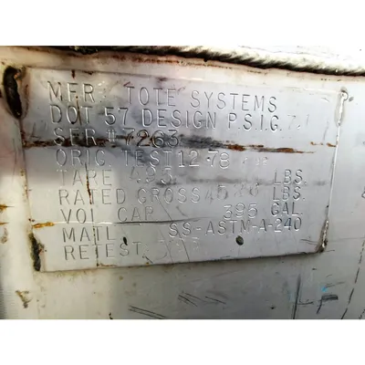 Used 395 Gal Stainless Steel IBC Tote Bin Tank