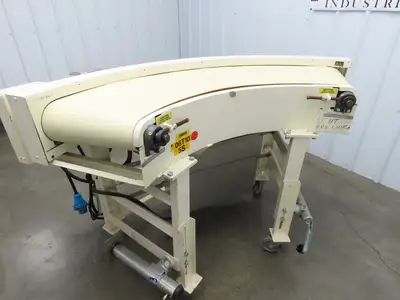 Jantec PTM 90 Deg Curve Portable Conveyor 16" Belt 480V 3PH Variable Speed 45FPM