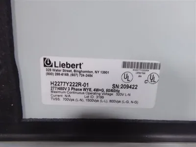 Liebert H2277Y222R-01 Interceptor Series Surge Suppressor Used