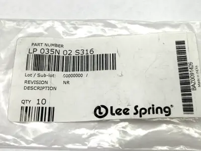 USED LEE SPRING COMPRESSION SPRING 1" X .72" OD X .203" H LOT OF 9