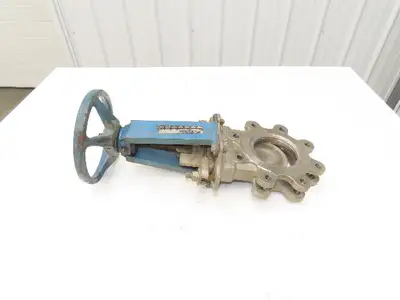 DeZurik 827 4" Stainless Lug Knife Gate Valve Rising Stem Metal Seat 316SS