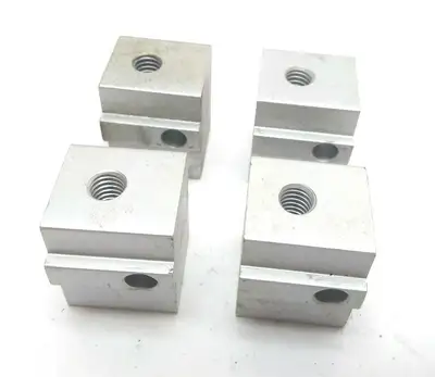 USED 80/20 15 SERIES ALUMINUM PANEL MOUNT BLOCK LOT OF 4