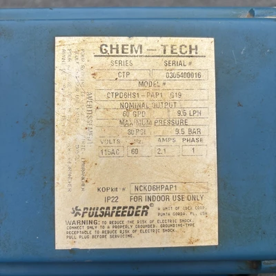 Used Chem-Tech CTPD6HS1-PAP1 G19 Pumps (peristaltic) California US | Davliegogo LLC #1706778