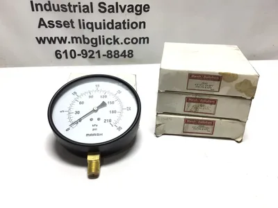 Marsh J9042 4.5″ STD 1/4″ NPT Pressure Gauge  Vacuum Lot of 3