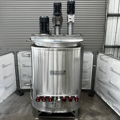 2,500L Stainless Steel Electrically Heated & Jacketed Mixing Tank